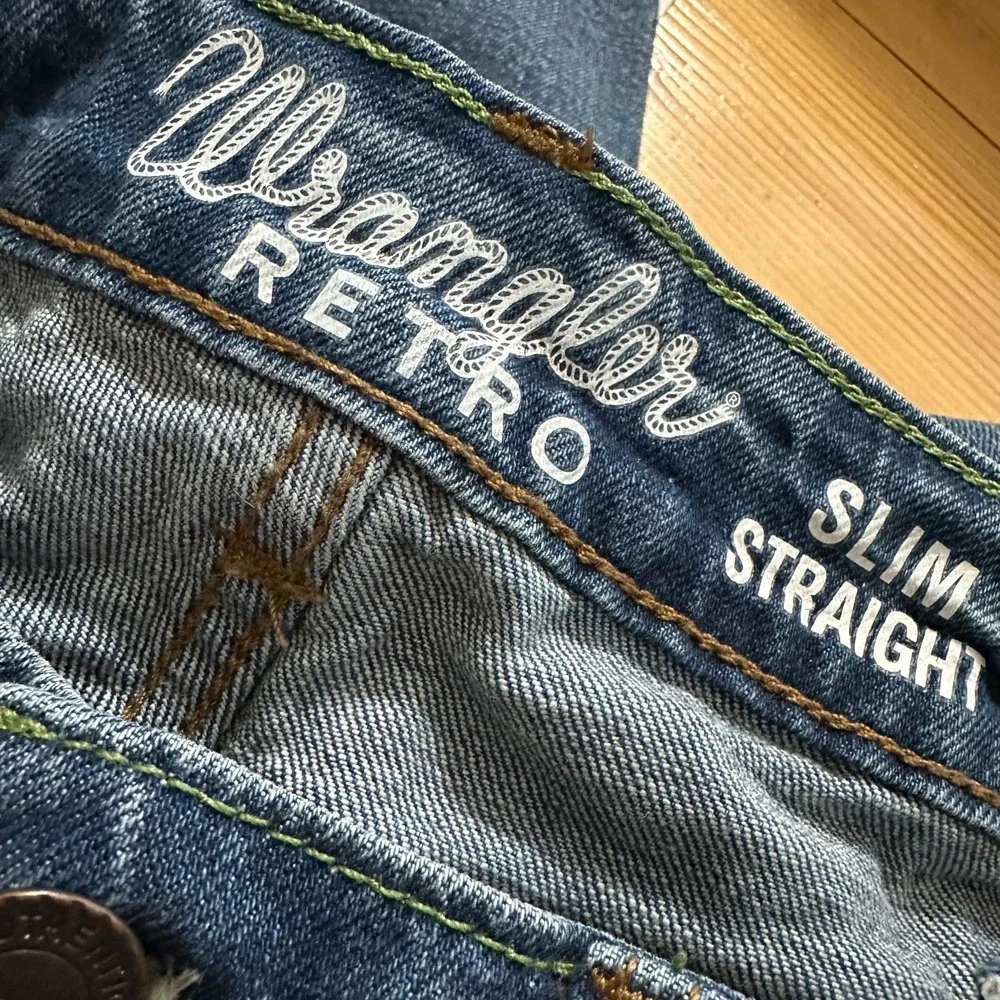 Wrangler Retro Jeans Mens 29x31 Slim Straight Stretch Blue Cowboy Western Medium